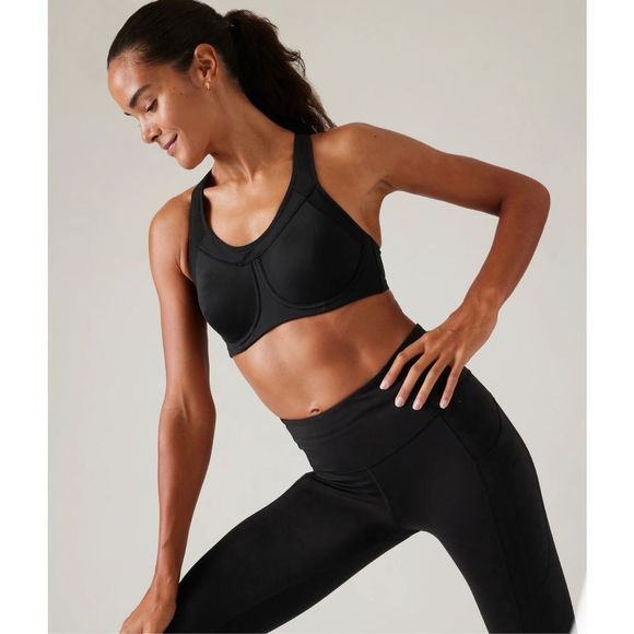 Athleta Other - ATHLETA - Glory Bra - Black Underwire Sports Bra sz 32D